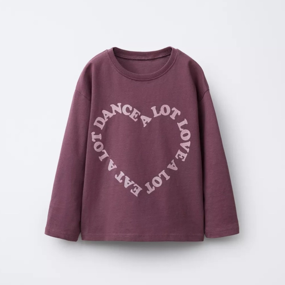 ZARA SPARKLY TEXT PRINT T-SHIRT